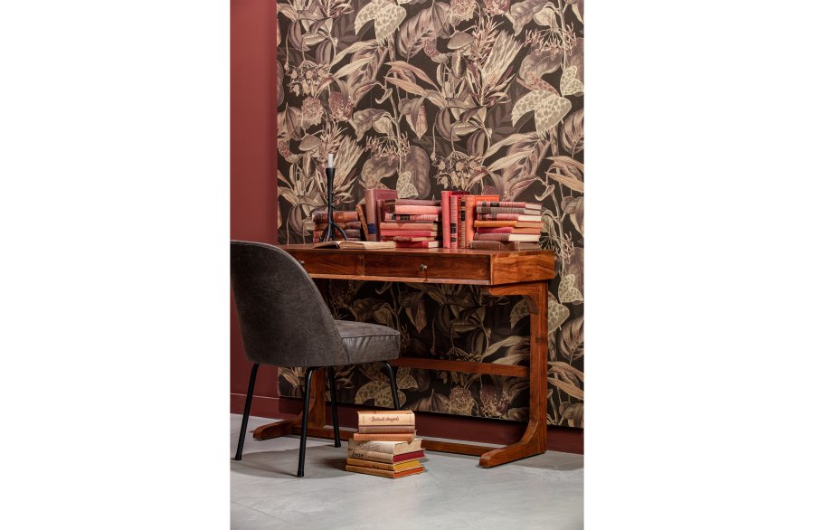 WOOOD Vogue spisebordstol - svart stoff og svart metall