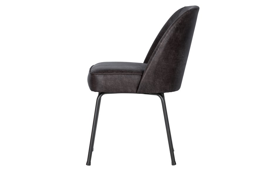 WOOOD Vogue spisebordstol - svart stoff og svart metall