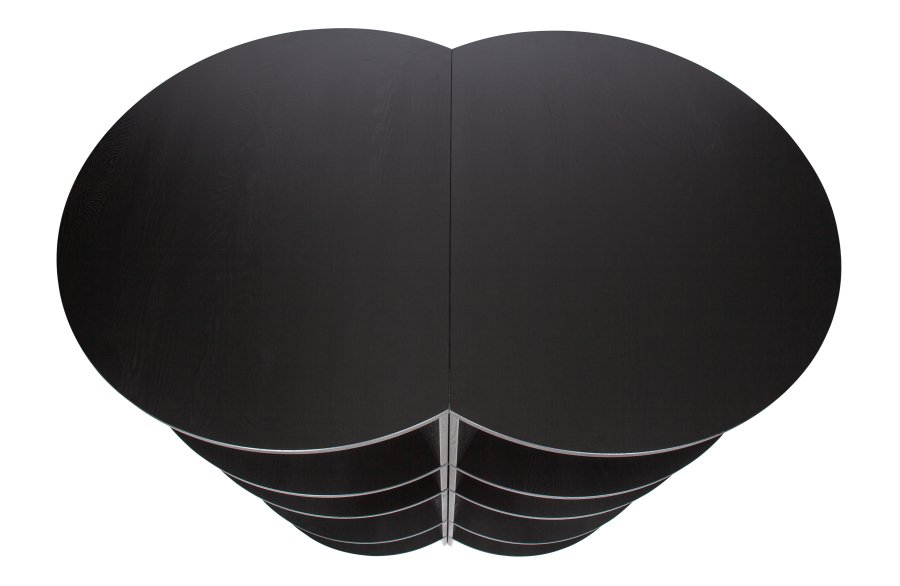 WOOOD EKSKLUSIVT Trian Tower bokhylle, halvrund - svart ask (100x76)