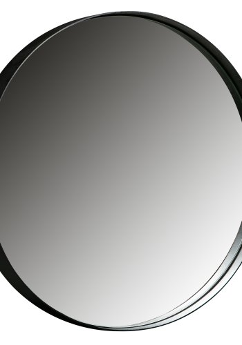 WOOOD EKSKLUSIVT Doutzen veggspeil, rundt - speilglass og sort metall (50)