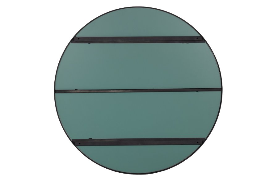 WOOOD Doutzen veggspeil, rundt - speilglass og sort stl (115)
