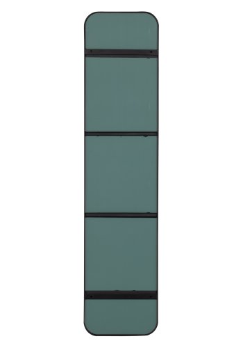WOOOD Doutzen veggspeil, rektangulrt - speilglass og sort stl (170x40)