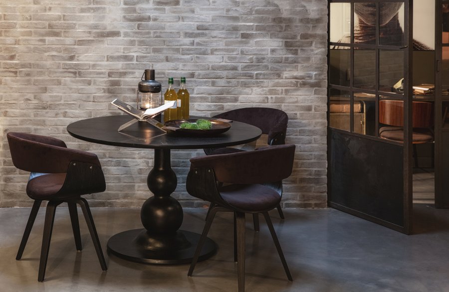 WOOOD Blanco spisebord, rundt - svart mangotre (120)