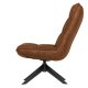 WOOOD Jouke svingstol - cognac imitert skinn og svart metall