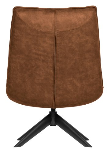 WOOOD Jouke svingstol - cognac imitert skinn og svart metall