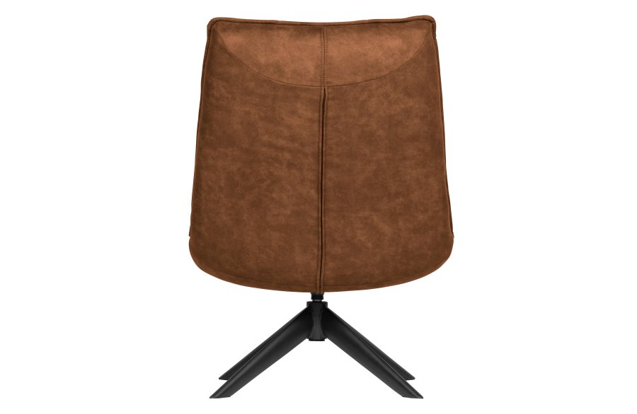 WOOOD Jouke svingstol - cognac imitert skinn og svart metall