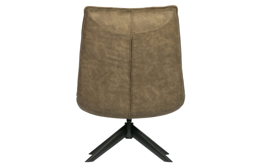 WOOOD Jouke svingstol - grnt imitert skinn og svart metall