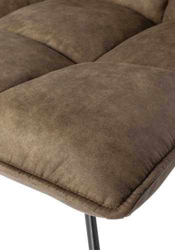 WOOOD Jouke svingstol - grnt imitert skinn og svart metall