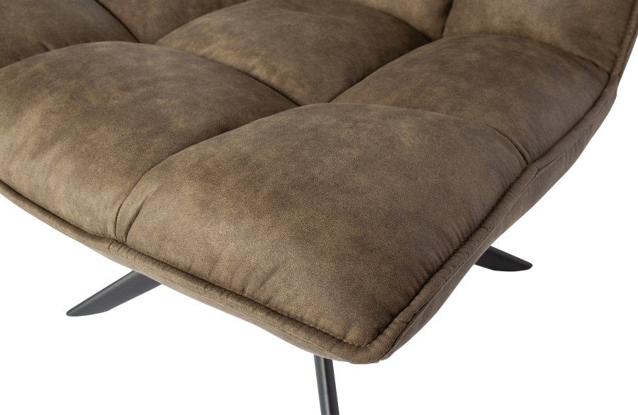 WOOOD Jouke svingstol - grnt imitert skinn og svart metall