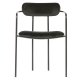 WOOOD EXCLUSIVE Ivy spisebordsstol, m. armlener, stabelbar - svart flyelspolyester og svart jern