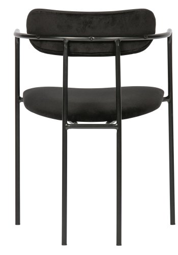 WOOOD EXCLUSIVE Ivy spisebordsstol, m. armlener, stabelbar - svart flyelspolyester og svart jern