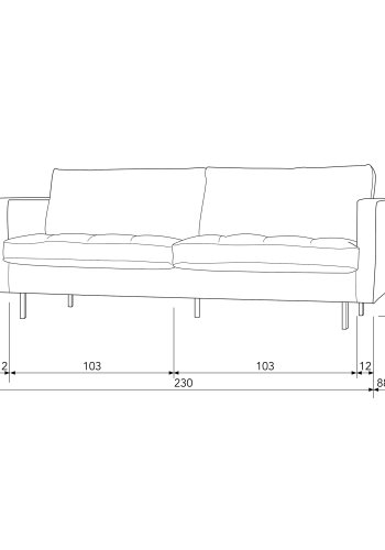 WOOOD Rodeo 2,5 seter sofa - armygrnt stoff