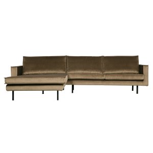 WOOOD Rodeosoffa, med vänster schäslong - taupe sammet