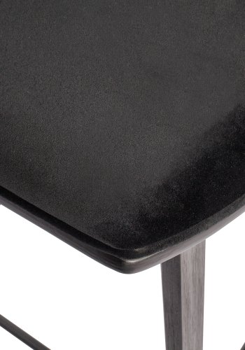 WOOOD EKSKLUSIV Senn barkrakk, m. ryggsttte og fotsttte - svart flyelspolyester og sort kryssfiner