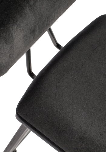 WOOOD EKSKLUSIV Senn barkrakk, m. ryggsttte og fotsttte - svart flyelspolyester og sort kryssfiner