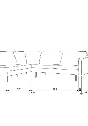 WOOOD Rodeo hjrnesofa, venstre - blgrnn blgrnn flyel
