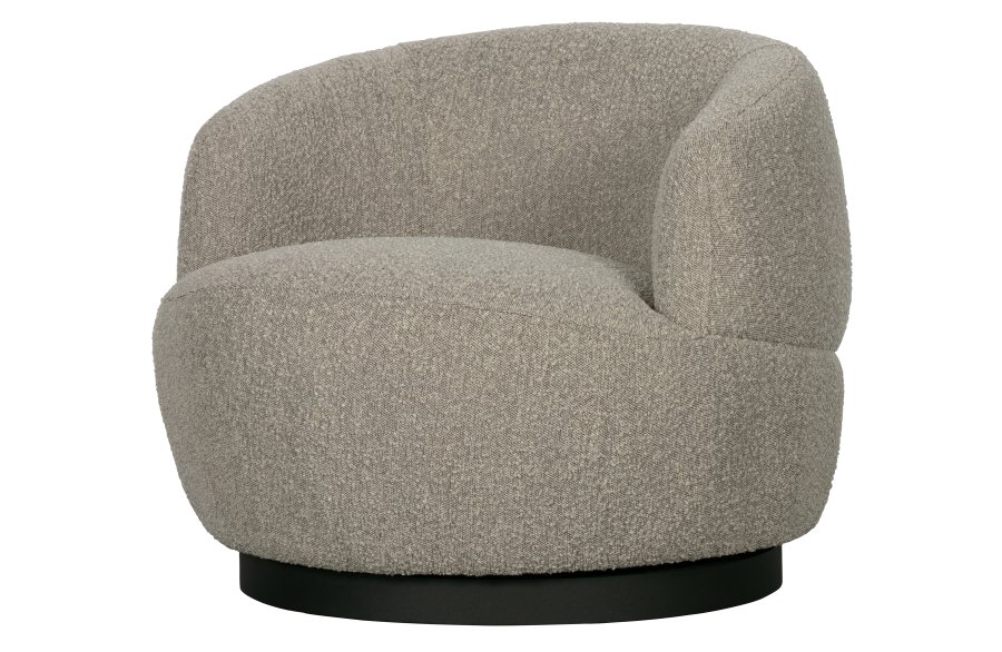 WOOOD Collection svingstol, med armlener - naturlig bouclé-stoff