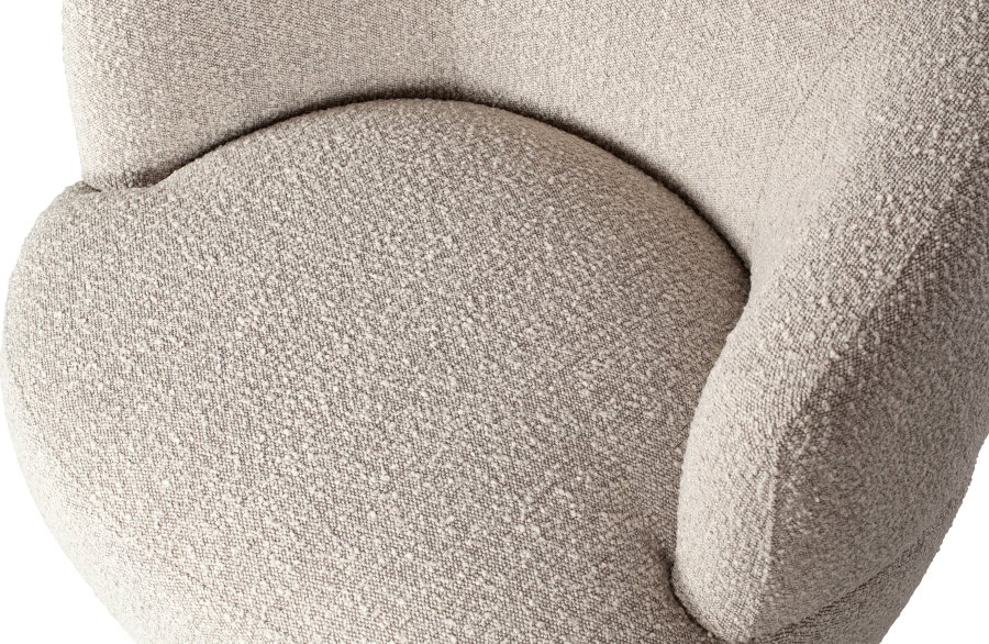 WOOOD Collection svingstol, med armlener - naturlig bouclé-stoff