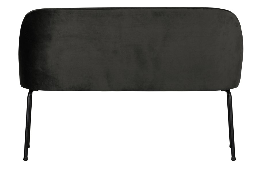 WOOOD Vogue sofabenk - svart flyelspolyester og svart metall