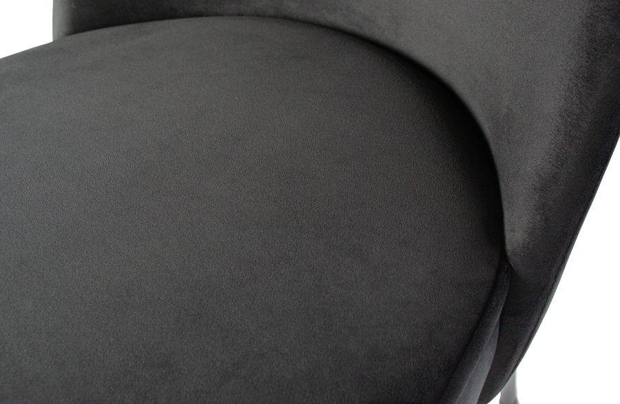 WOOOD Vogue spisebordstol - svart flyelspolyester og svart metall