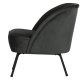 WOOOD Vogue lenestol - svart flyelspolyester og svart metall