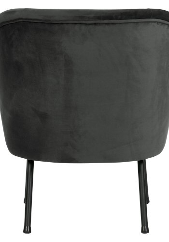 WOOOD Vogue lenestol - svart flyelspolyester og svart metall