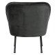 WOOOD Vogue lenestol - svart flyelspolyester og svart metall