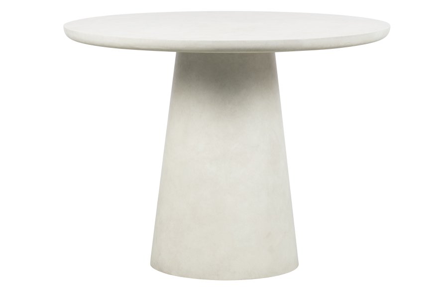 WOOOD Damon spisebord, rundt - hvit fiberleire (100)