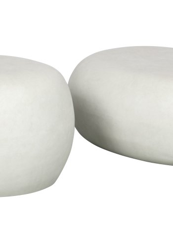 VTWONEN Pebble salongbord for inne og ute, rundt - hvit fiberleire (50)