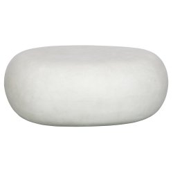 VTWONEN Pebble soffbord f�r inne och ute, ovalt - vit fiberlera (65x49)
