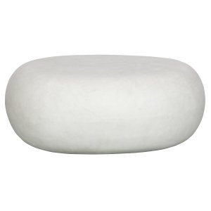 VTWONEN Pebble sofabord til inde og ude, oval - hvid fiberler (65x49)
