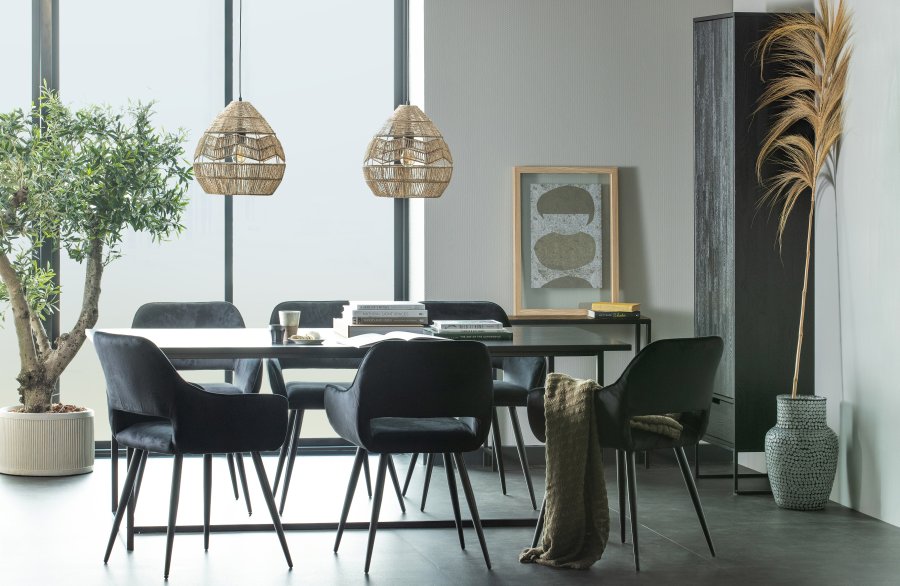 WOOOD EKSKLUSIV Silas garderobeskap, 2 drer, 3 hyller, 1 skuff - svart Blacknight brstet asketre