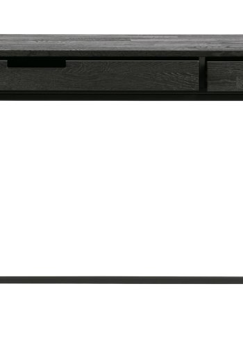 TRE EKSKLUSIV Silas skrivebord, m. 2 skuffer - svart Blacknight brstet ask og metall (140x44)