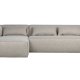 WOOOD EXCLUSIVE Bean hjrnesofa, venstre, inkl. puter - lys gr stoff