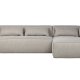 WOOOD EXCLUSIVE Bean hjrnesofa, hyre, inkl. puter - lys gr stoff