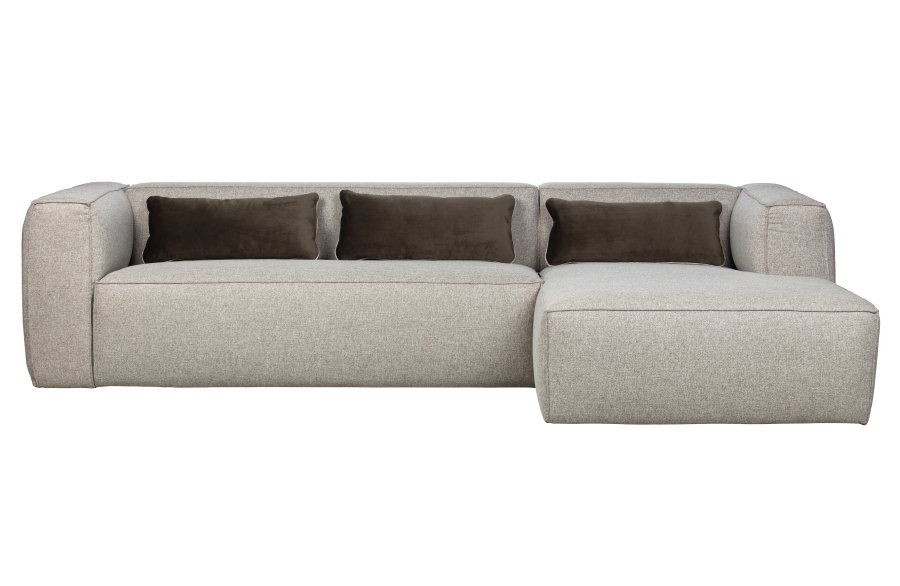 WOOOD EXCLUSIVE Bean hjrnesofa, hyre, inkl. puter - lys gr stoff