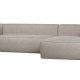 WOOOD EXCLUSIVE Bean hjrnesofa, hyre, inkl. puter - lys gr stoff