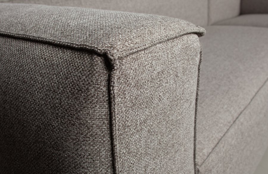 WOOOD EXCLUSIVE Bean hjrnesofa, hyre, inkl. puter - lys gr stoff