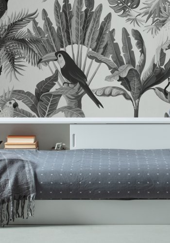 WOOOD Connect hjrnesengramme, m. 2 rom, ekskl. lamellbunn og madrass - hvit furu (90x200)