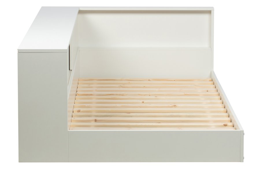 WOOOD Connect hjrnesengramme, m. 2 rom, ekskl. lamellbunn og madrass - hvit furu (90x200)
