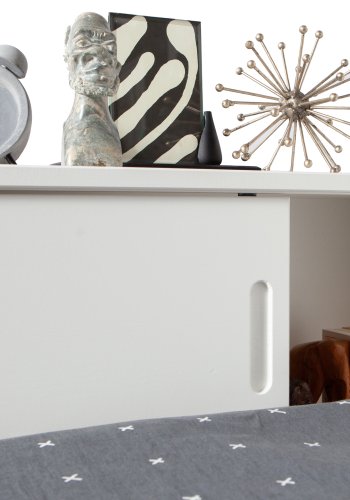 WOOOD Connect hjrnesengramme, m. 2 rom, ekskl. lamellbunn og madrass - hvit furu (90x200)