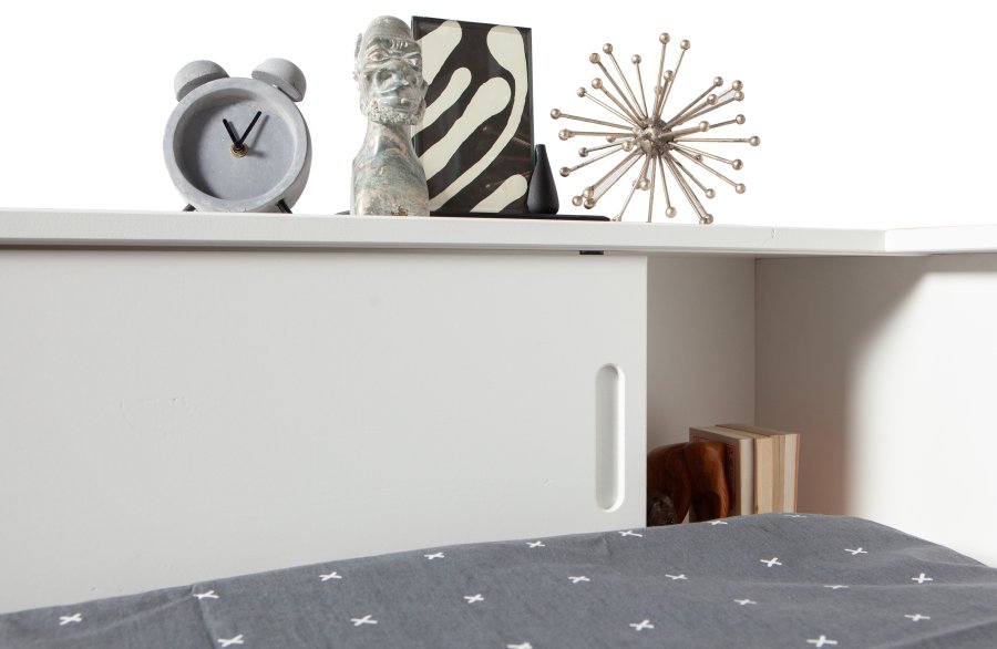 WOOOD Connect hjrnesengramme, m. 2 rom, ekskl. lamellbunn og madrass - hvit furu (90x200)