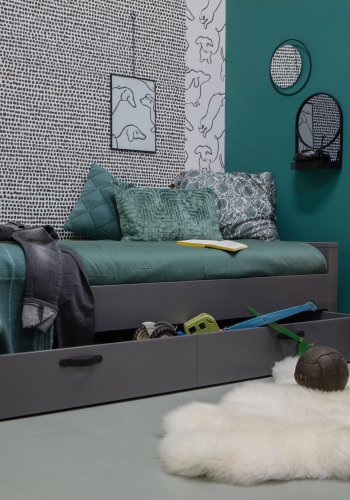 WOOOD Morris sengeramme, ekskl. lamellbunn, madrass og skuff - gr furu (90x200)