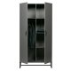 WOOOD Morris garderobe, m. 2 drer, 4 hyller og 1 hengerstang - gr furu og sort metall