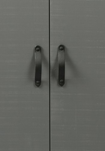 WOOOD Morris garderobe, m. 2 drer, 4 hyller og 1 hengerstang - gr furu og sort metall