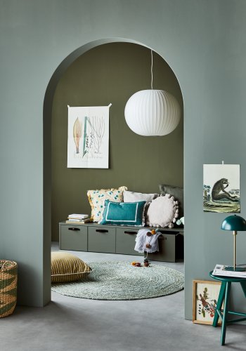 VTWONEN Stage Bunk barnebenk, ekskl. pute, m. 3 skuffer - grnn klebersteinsfuru (120x50)