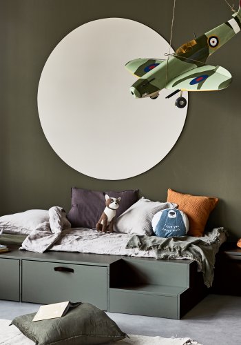 VTWONEN Stage Bunk barnebenk, ekskl. pute, m. 3 skuffer - grnn klebersteinsfuru (120x50)