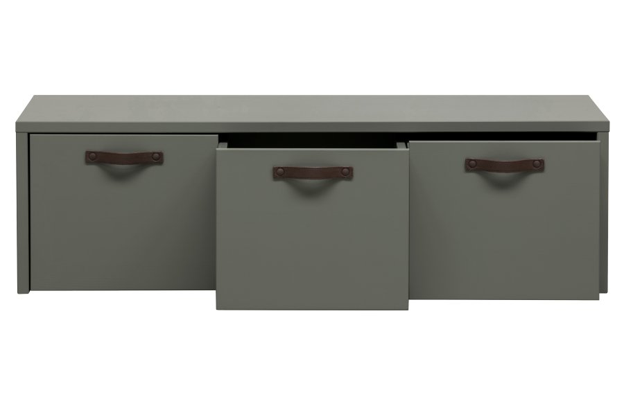 VTWONEN Stage Bunk barnebenk, ekskl. pute, m. 3 skuffer - grnn klebersteinsfuru (120x50)