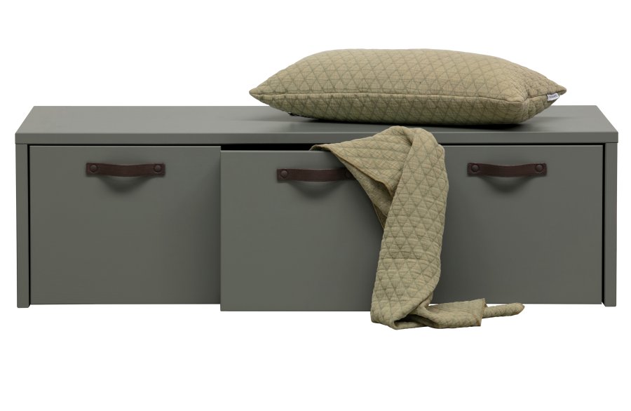 VTWONEN Stage Bunk barnebenk, ekskl. pute, m. 3 skuffer - grnn klebersteinsfuru (120x50)