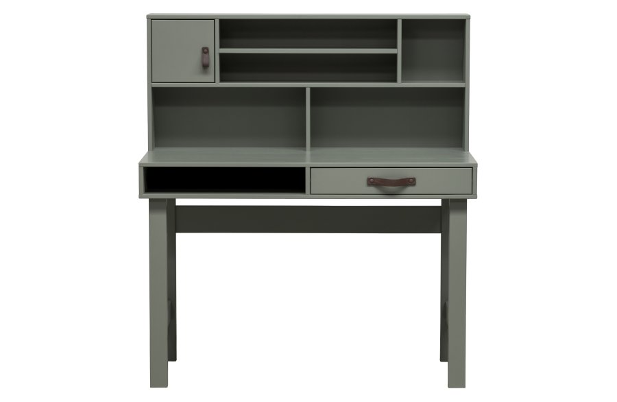 VTWONEN Scene barnepult, m. 1 dr, 1 skuff og hyller - grnnspetonet furu (110x58)